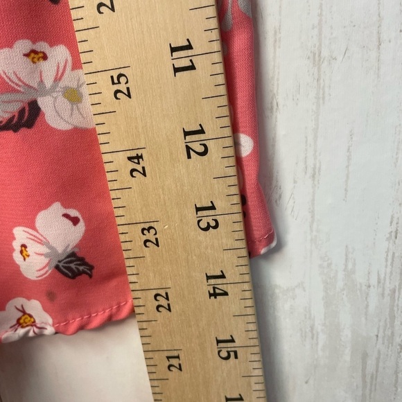 No Boundaries Pink Ruffled Cap Sleeve Blouse size XL - Picture 7 of 11